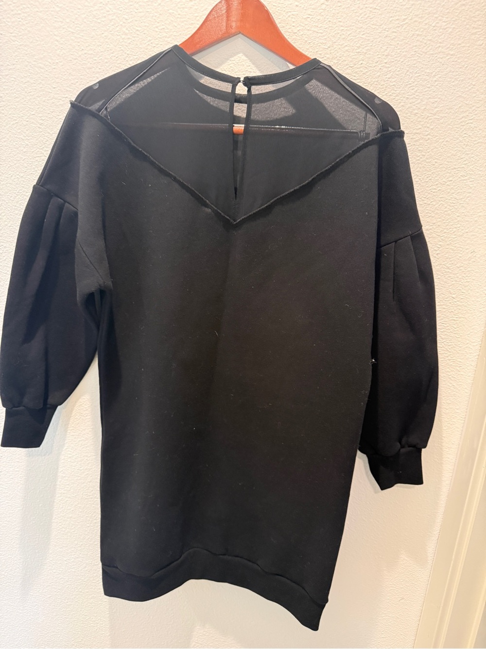 Italian designer brand 8PM Pullover Sweat dress shirt  with Sheer Yoke, NWT, XS